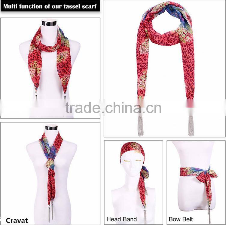 Fashion romantic rose pattern scarf,soft polyster scarf