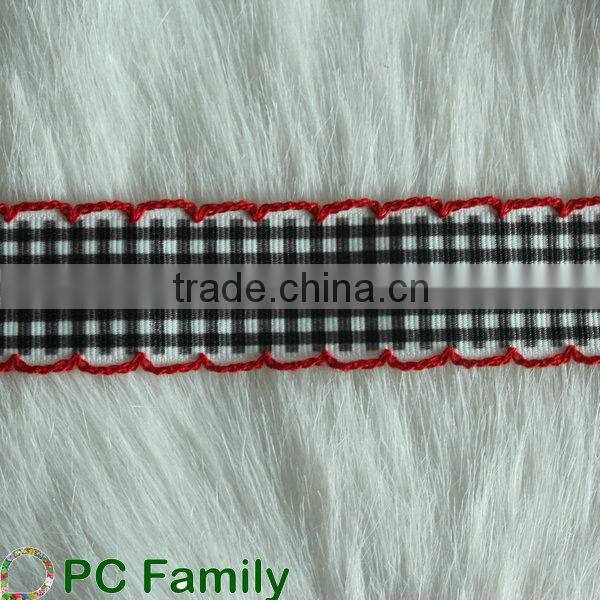 Jacquard ribbon embroidered trim