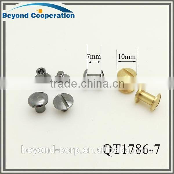 Customized solid brass material screw for leather belt