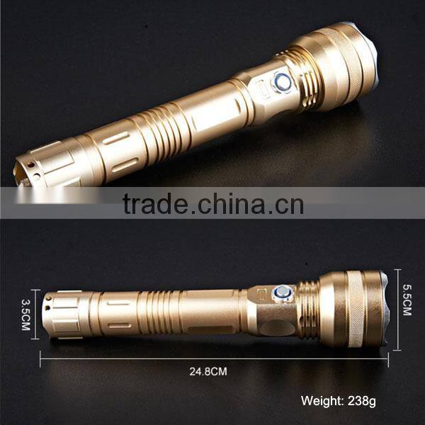 Aluminium police led flashlight With USB charger