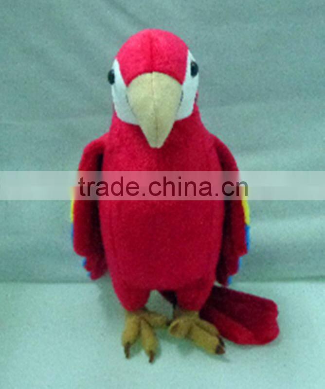 Cute lovely plush red parrot toy, Stuffed soft pet toy plush animal toy