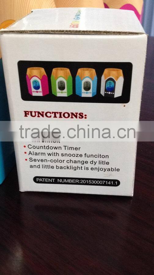 hot sale cheap digital led color change wooden pen holder clock
