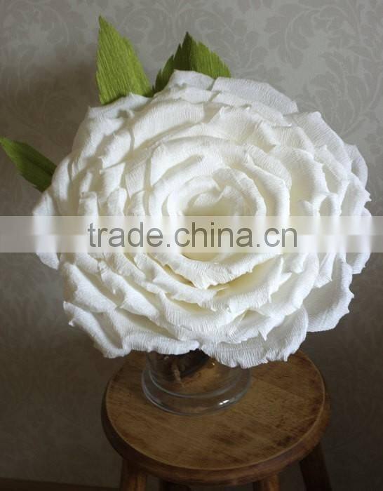 Large white Paper Rose, Large Paper Flower, Giant white paper Flower, funeral decoration paper flower