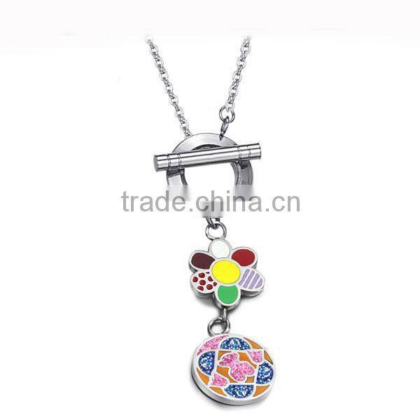 Hot selling highpolished jewelry stainless steel flower charm cheap necklace chains for women in cheap price LN3262