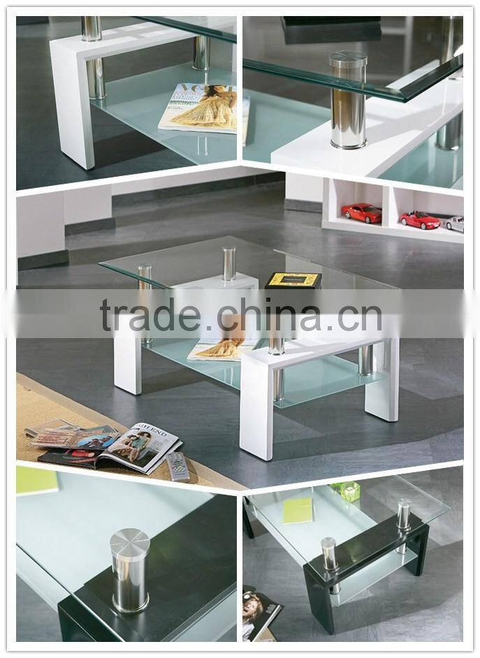 MDF frame wholesale modern glass coffee table