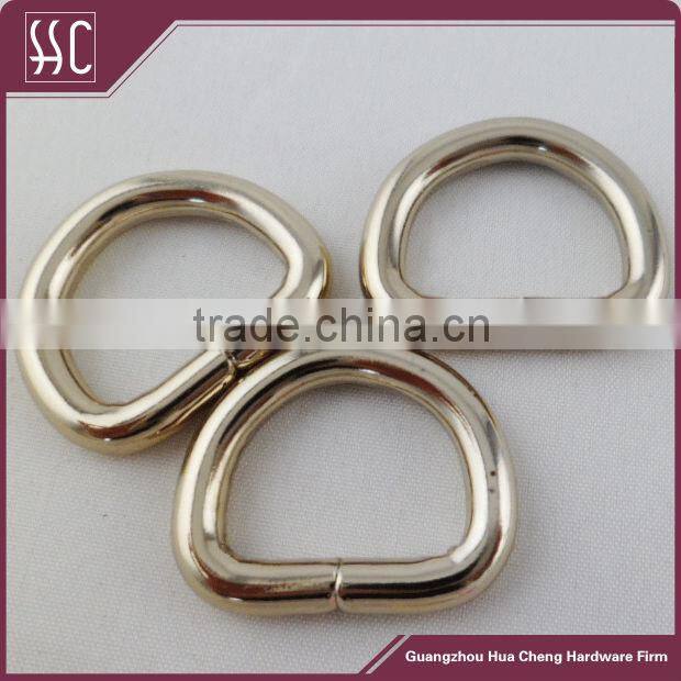 Zinc alloy metal plated D ring ,metal buckle D ring for bag