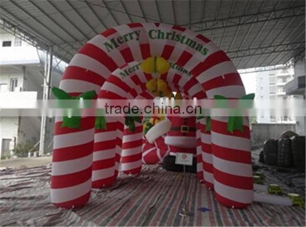 Merry Christmas arch/lovely inflatable candy arch/printing arch for Christmas decoration