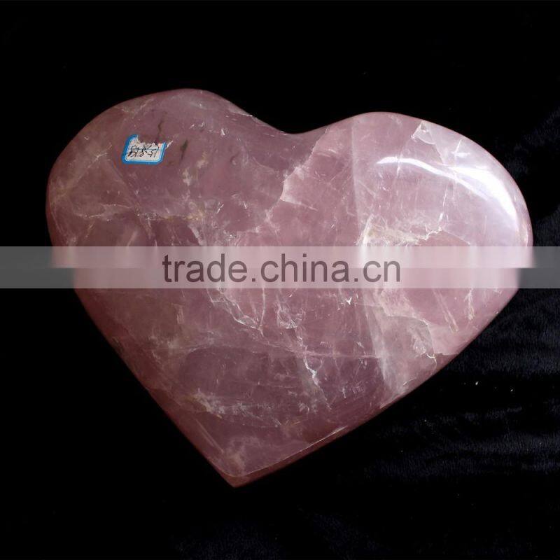 manufacture natural carved rose quartz crystal hearts