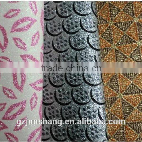 PU glitter leather material for fashion shoes making with good quality
