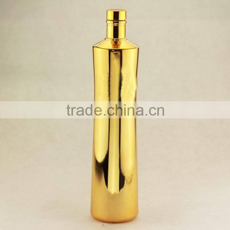 Cheap custom supplier electroplated ciroce bottles electroplated champagne bottle 750ml paint black bottle