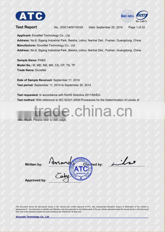 Excelltel /PABX System /SOHO pbx/Office PBX /MS108 1 CO line 8 /Mini pbx system