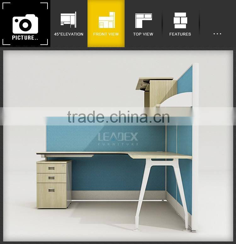 European Style Frosted Glass Partition Workstation With Overhead Cabinet