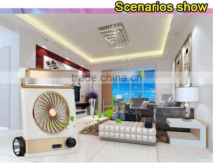 New led solar fan usb rechargeable table light lamp cooling fan