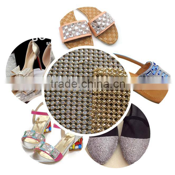 Green aluminum strass mesh trimming ,crystal rhinestone sheet