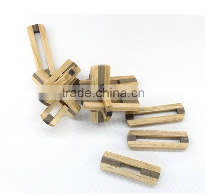 wholesale new design IQ challenging wood brain teaser toy