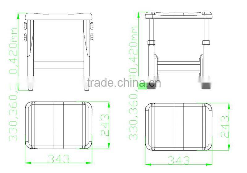 China made steel leg plastic surface school high adjustable stool chairs