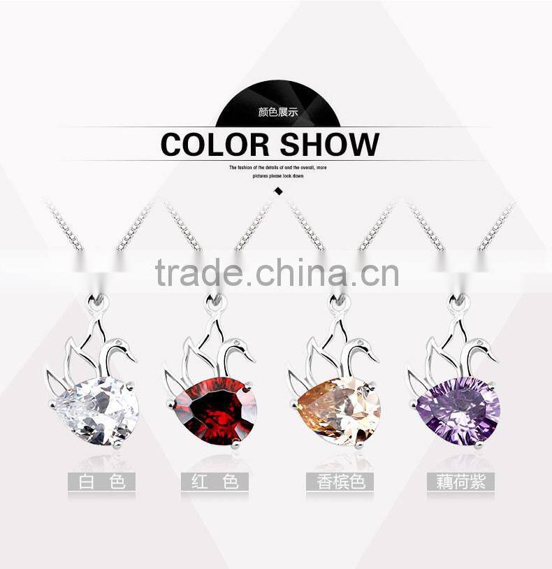 2014 beautiful accessories silver swan pendant Made With crystal Y30198 only the pendant