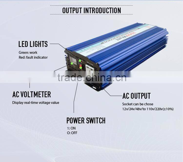 2000watt frequency pure sine wave inverter with remote control for solar system