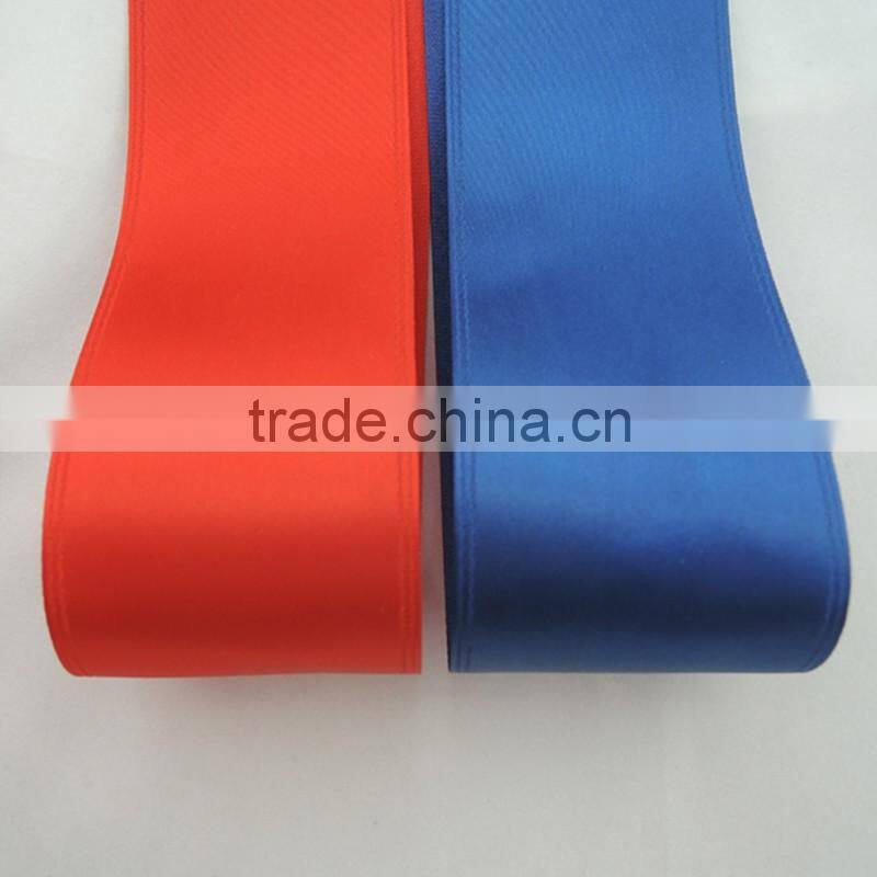 Wholesale 2" inch 50mm width wire edges polyester satin ribbon for garment accessory