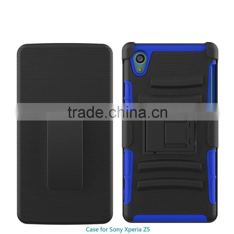 new china products for sale 3 in 1 PC silicone belt clip hard case for sony xperia z5 back case cover china suppliers