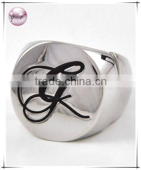 Rhodiumized Metal Black Epoxy Initial Stretch Ring