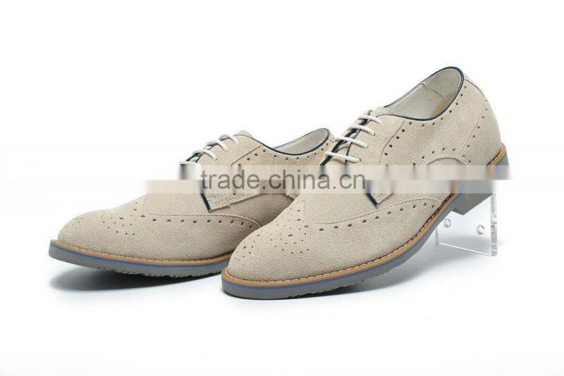 High class height increasing suede leather soccer shoe/shoes on sale/mens italian shoes