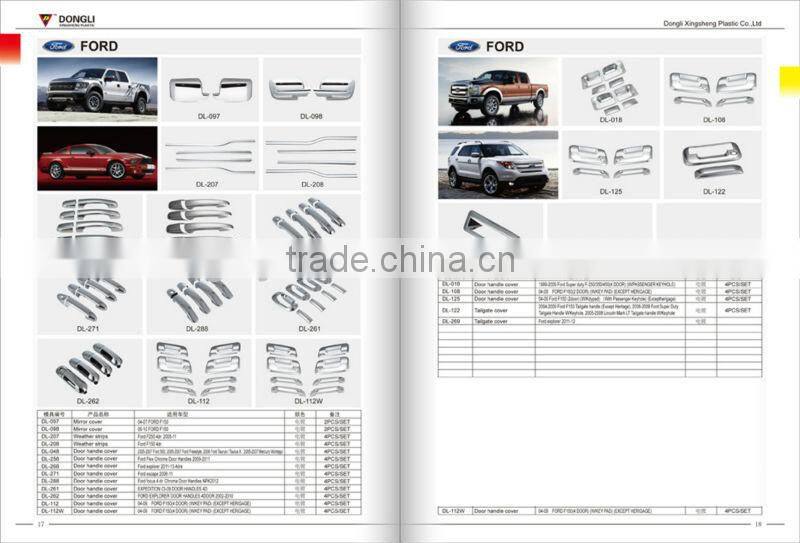 2005-2011 Ford F250 4dr plastic chrome trim weather strips