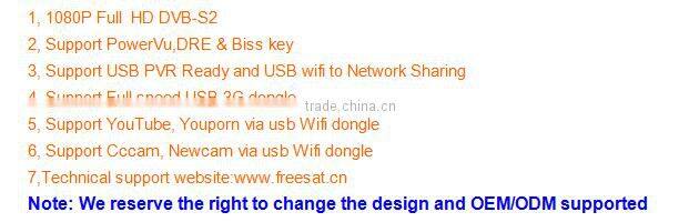 Cheap Set top box DVB-S2 Freesat V7 Full 1080P hd FTA support CCcam Newcam Powervu Biss key for Mexico