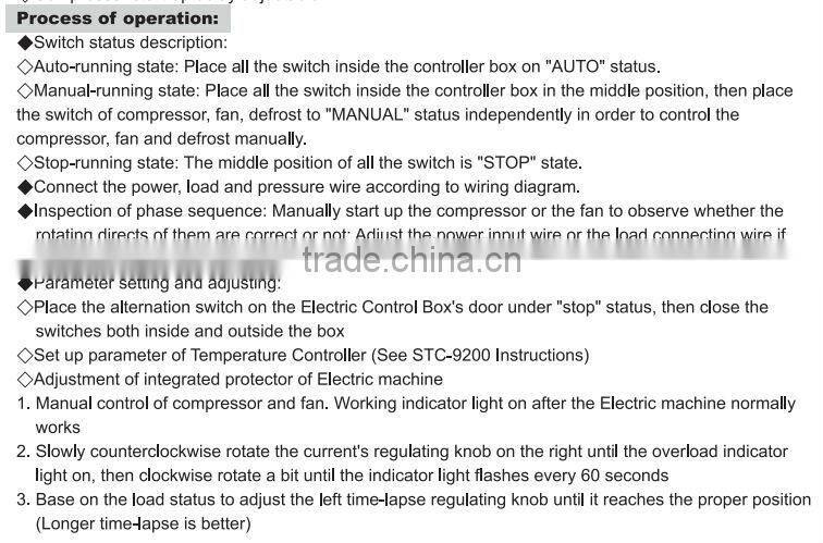 Cold Room Control Panel , Electrical Distribution Control Box , ECB30
