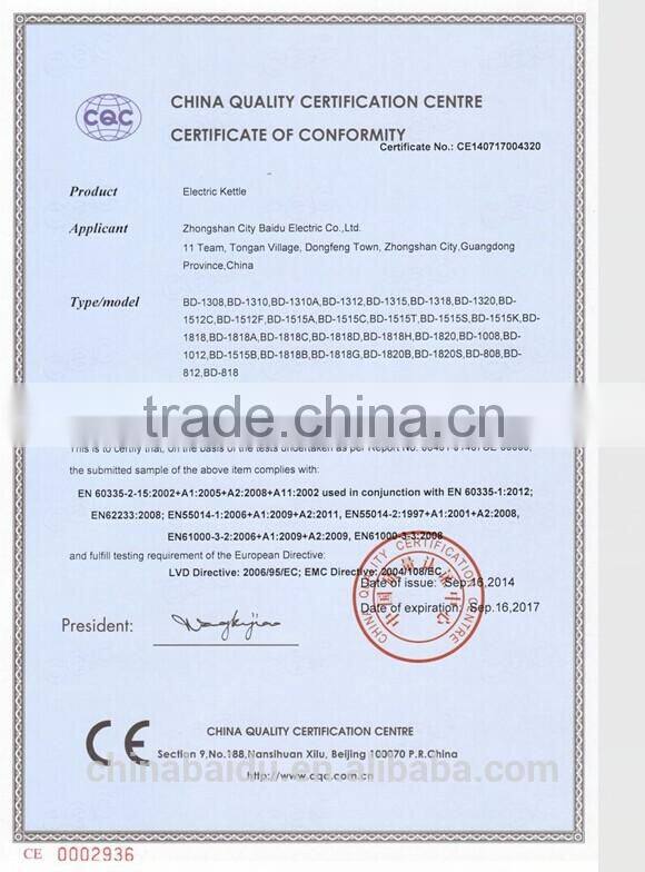 Guangdong China supplier stainless steel electric tea kettle