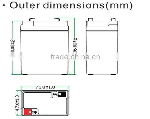 6 volt battery 6v4ah rechargeable vrla sealed lead acid battery for Building intercom