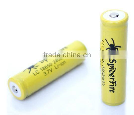 SpiderFire LC 18650 2400 mAh 3.7V Rechargeable Protected Battery