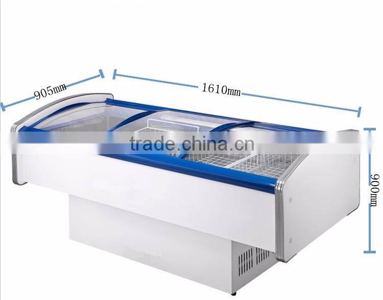 220V Top sliding doors Chest type display showcase island freezer