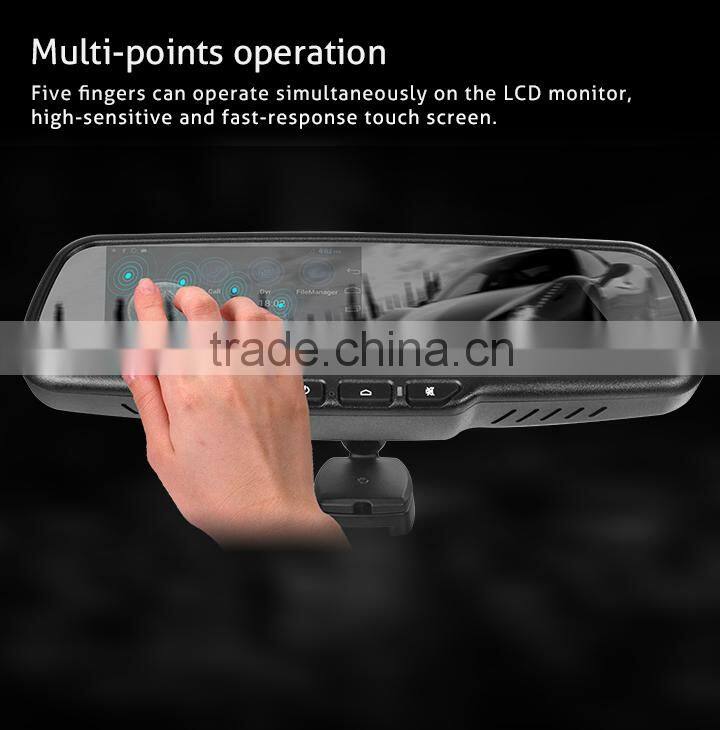 Car digital rearview mirror 5 inch touch screen android gps mirror with 1080p dvr function
