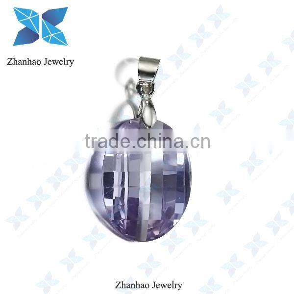 wholesale gemstone lavender colored cubic zirconia pendant