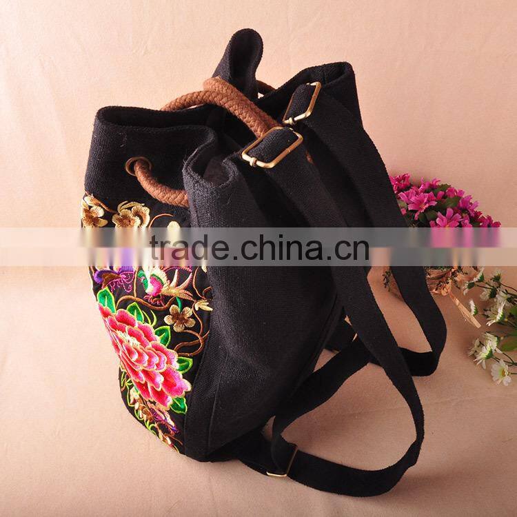 China women backpack fashion design ethnic embroidery school backpack bags for girls