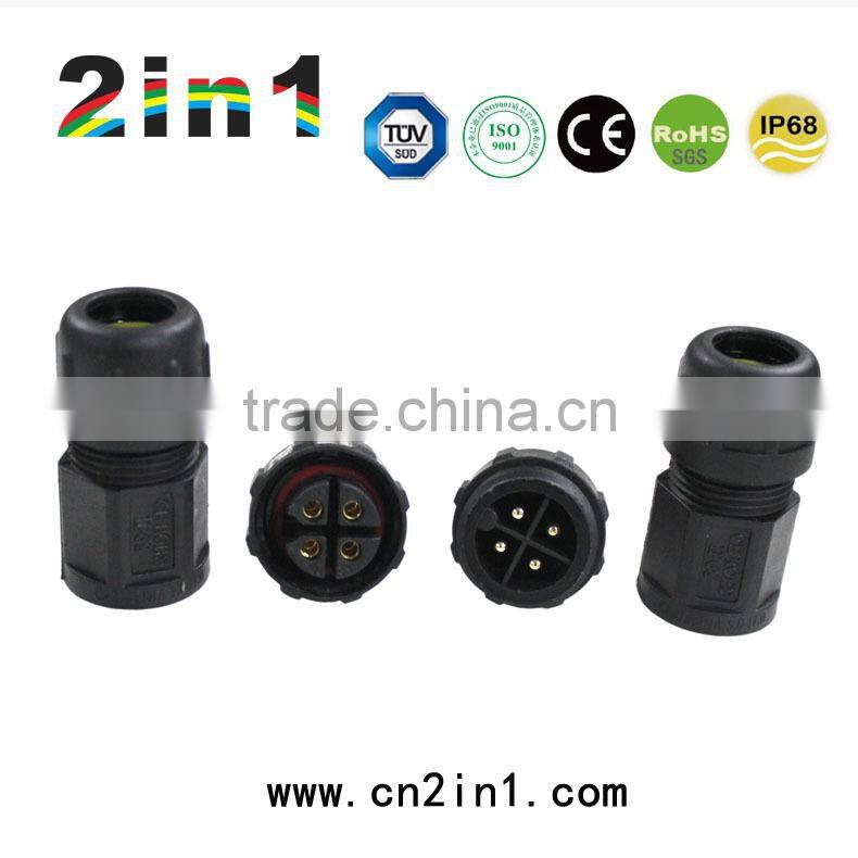 SQ19-4P IP68 Soldering Electric Cable Wire Waterproof Connector