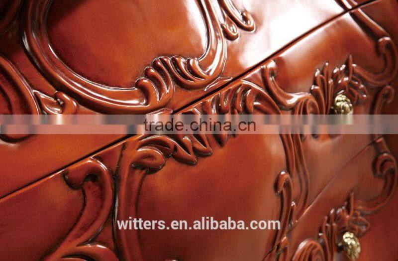 2015 one piece bowl antique bathroom vanity with marble top WTS826