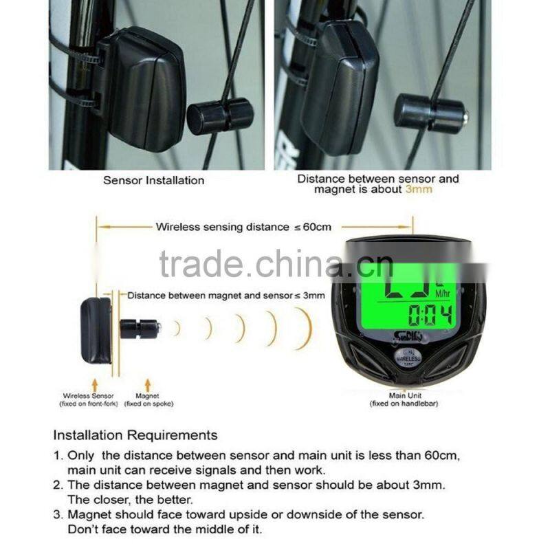 wireless electric noctilucent waterproof bicycle computer multifunction odometer exercise bike speedometer