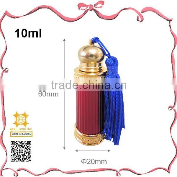 Adorable pink base golden cap aluminum empty oil bottle