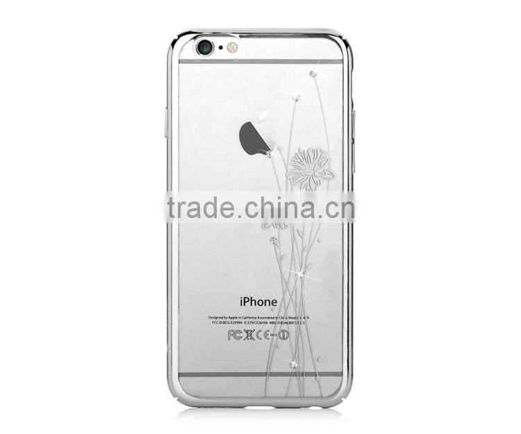 Luxury Original Diamand Element Cell Phone Case for iPhone 6, Electroplating Crystal PC Back Cover for iPhone 6s