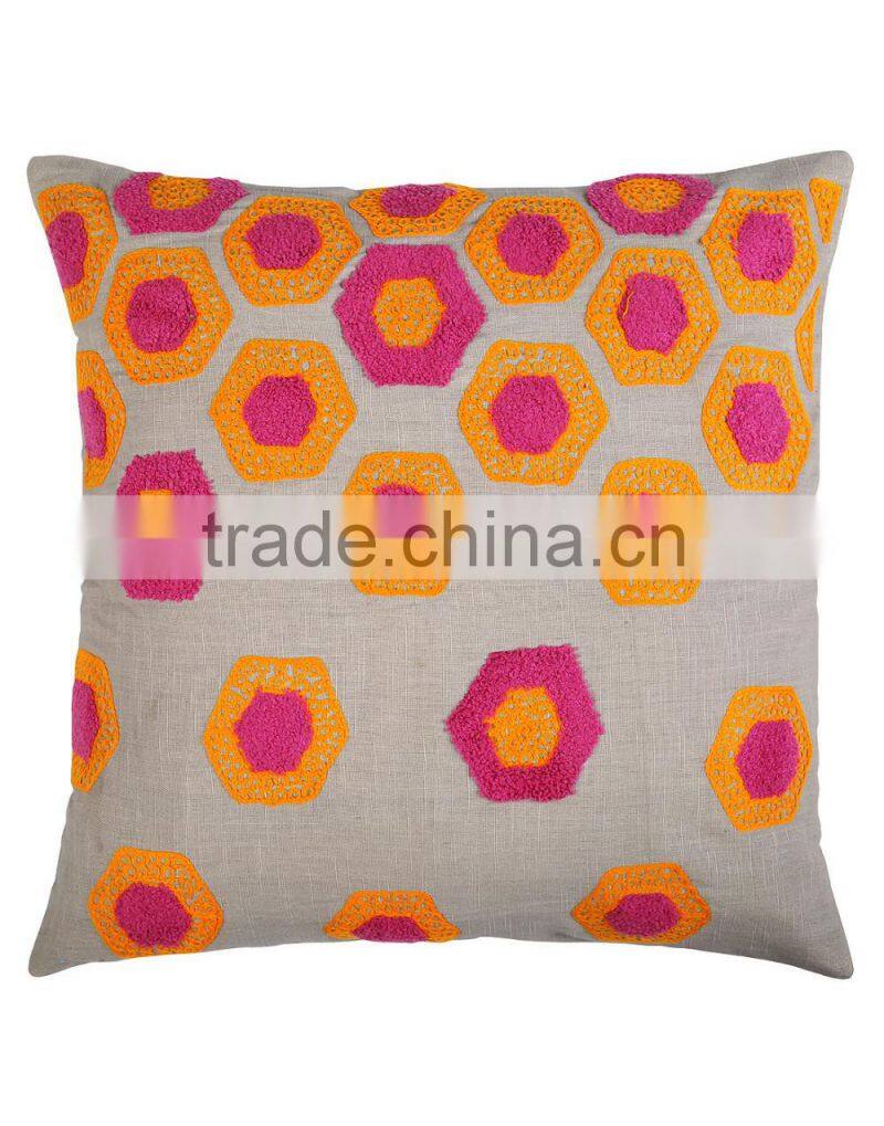 Home Decorative Pillow & Cushion Cover Vinatge Cover Colorful Geometric Cotton Linen Pillow Case Cushion