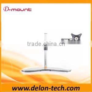 glass aluminum LCD tv table holder double arm monitor desk bracket