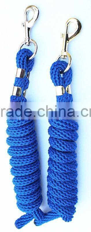 Stripe Nylon Horse Halter with Brass Hardware and Horse Lead Rope