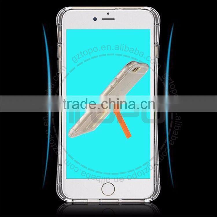 360 degree Round plastic bracket Transparent tpu back cover cell Phone accessory case For apple iphone 6 6S plus