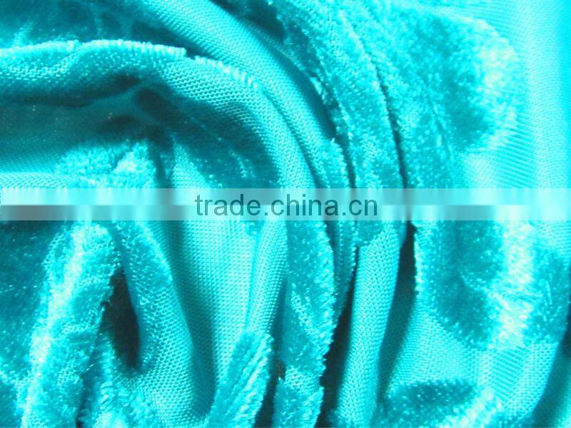 shaoxing polyester flocking velvet burnout fabric