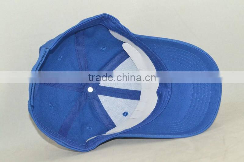 Guangzhou hat factory professional custom / 100% cotton/colour/embroidery logo/blue baseball cap
