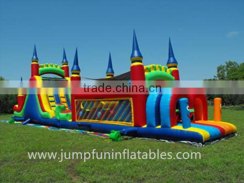 cheap children Obstacle course ocean themed inflatable assault obstacle tunnel course