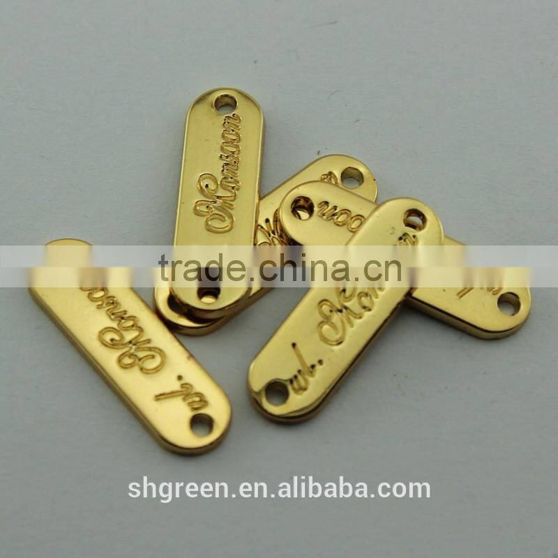 Perfect brand logo metal swing tag with metal chain