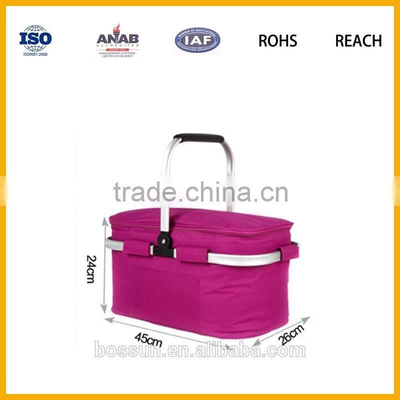 Waterproof wholesale thermal insulated polyester picnic cooler bags with zipper